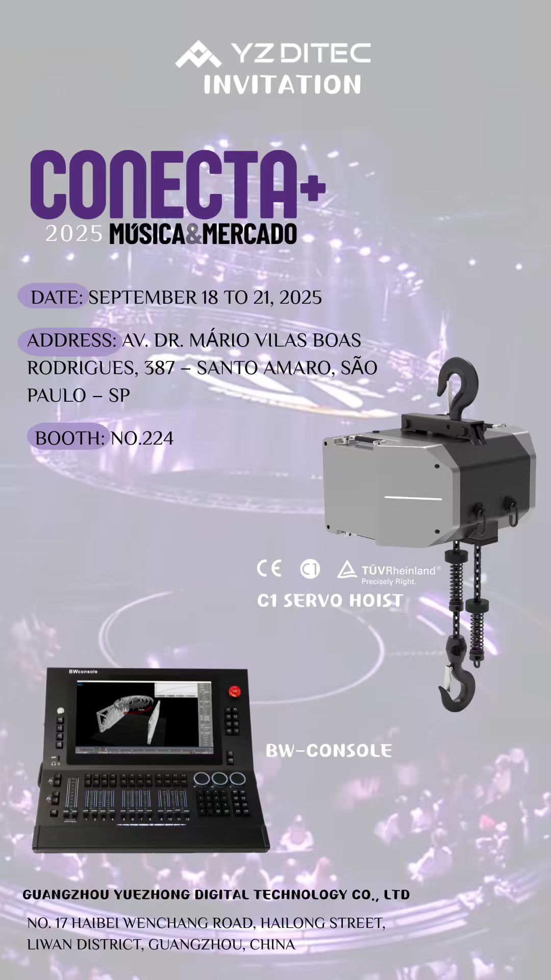 See Stage Innovation at Conecta Música 2025 - Visit YZDITEC!