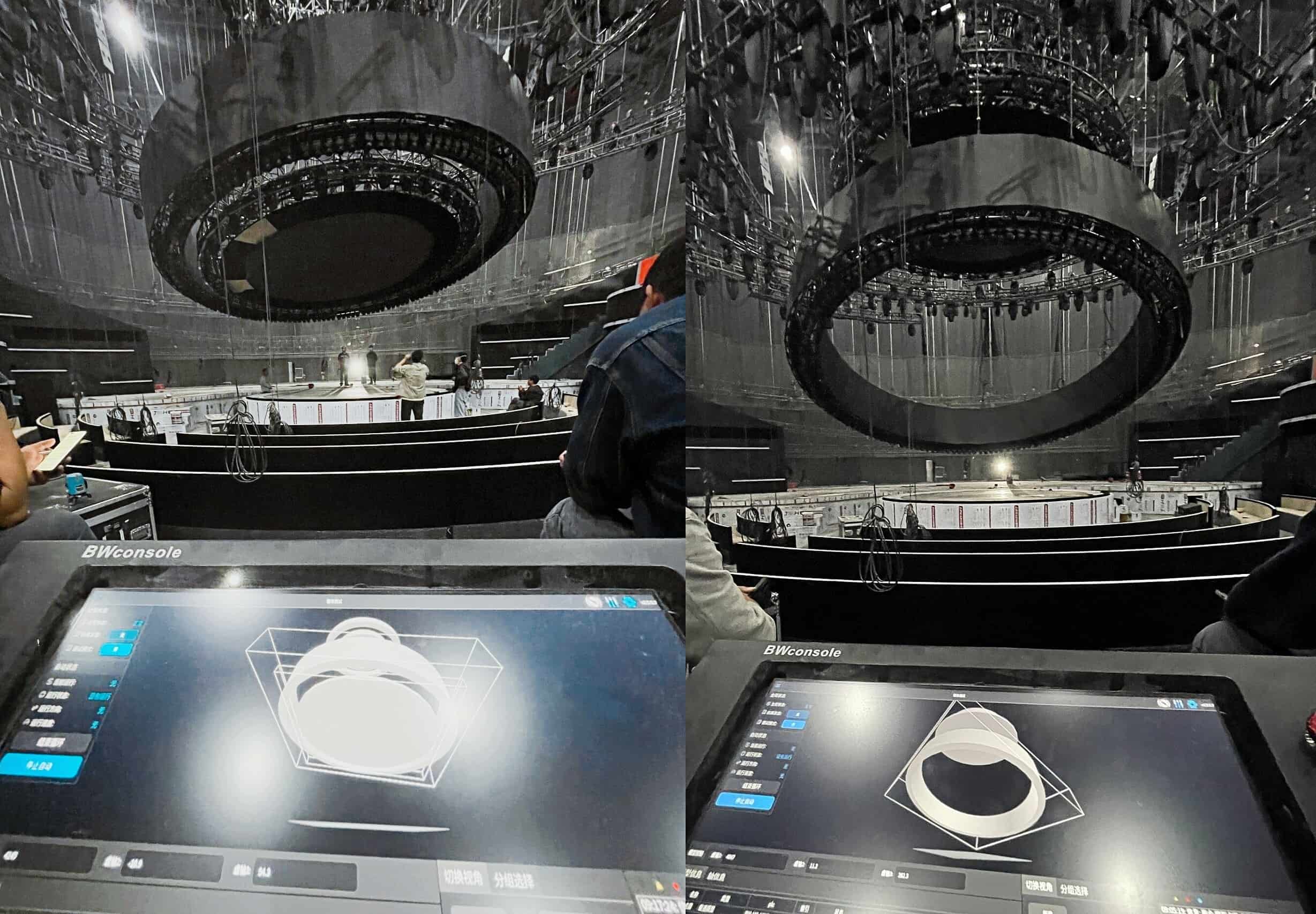 Talk show rigging system on-site testing