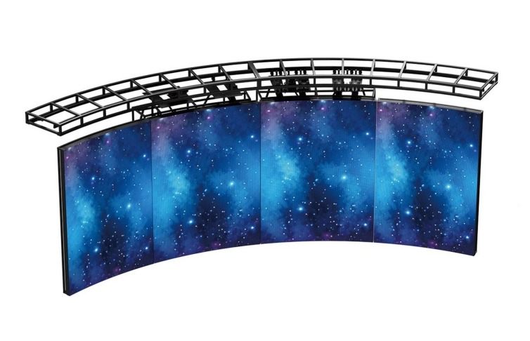 Curved Track Telescoping LED Wall